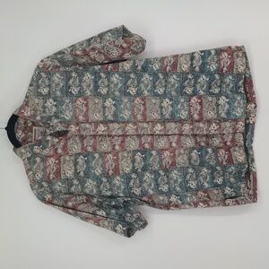 Kahala Men's Hawaiian Shirt Size Large Fish Fishing Colorful Button Front Summer